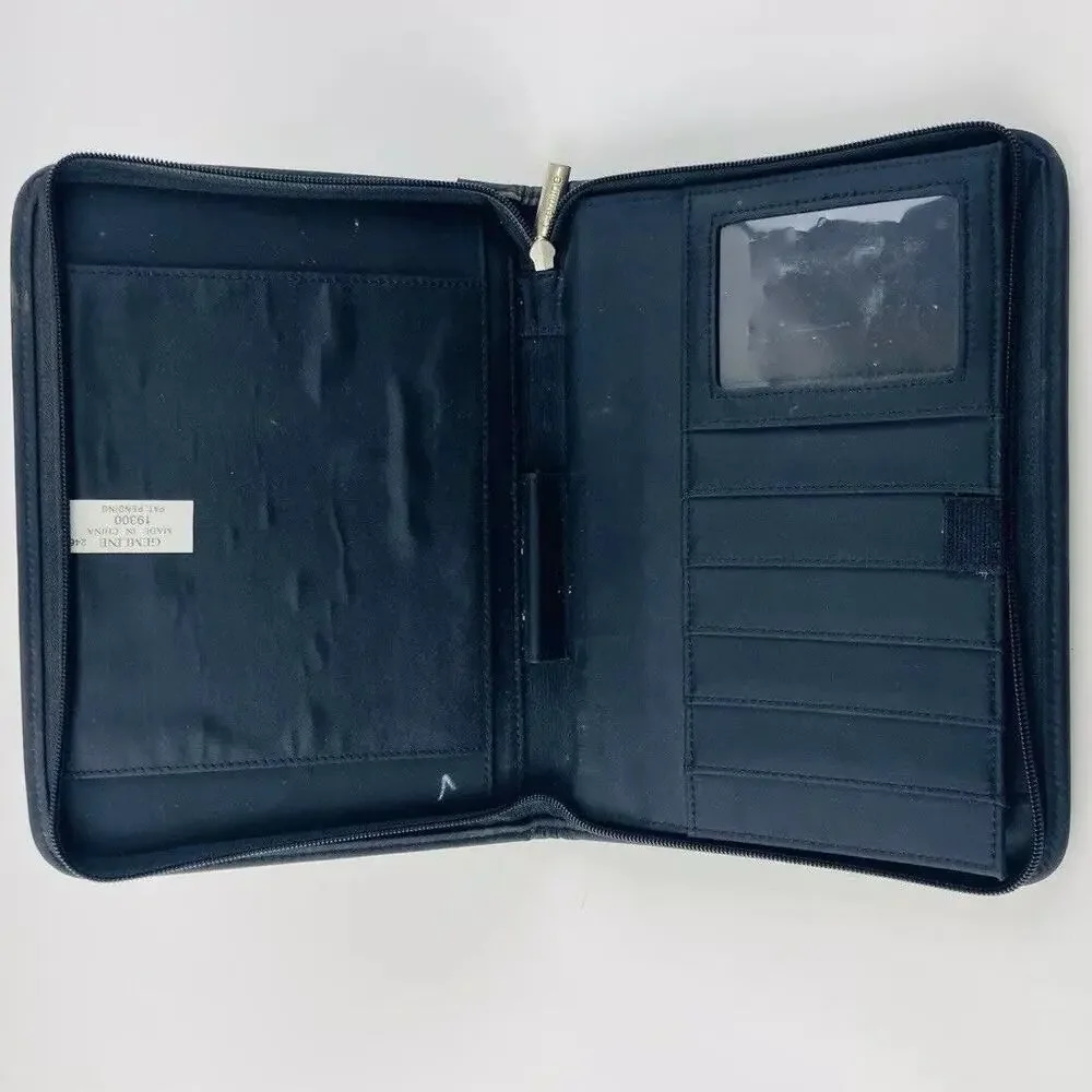 GEMLINE 2463 Black Zipper Planner Organizer Approx 10”x7” With Apple Logo - Rare
